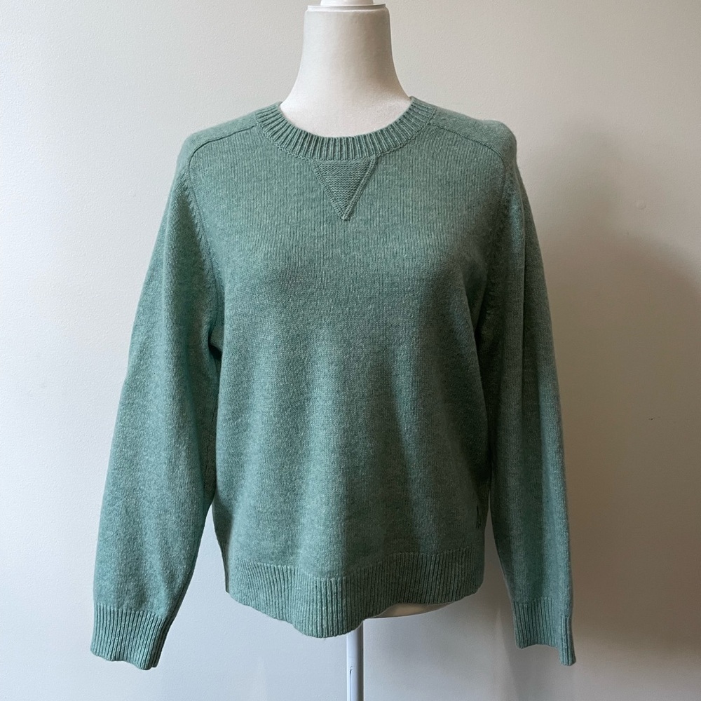 Pendleton Wool Blend Sweater Size L Petite Light Blue/Teal Winter Fall Classic